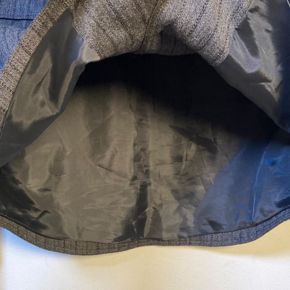 Y2K Harve Benard Wool Cropped Shacket 12 Pinstripe Charcoal Gray Stockholm Style - Picture 7 of 9